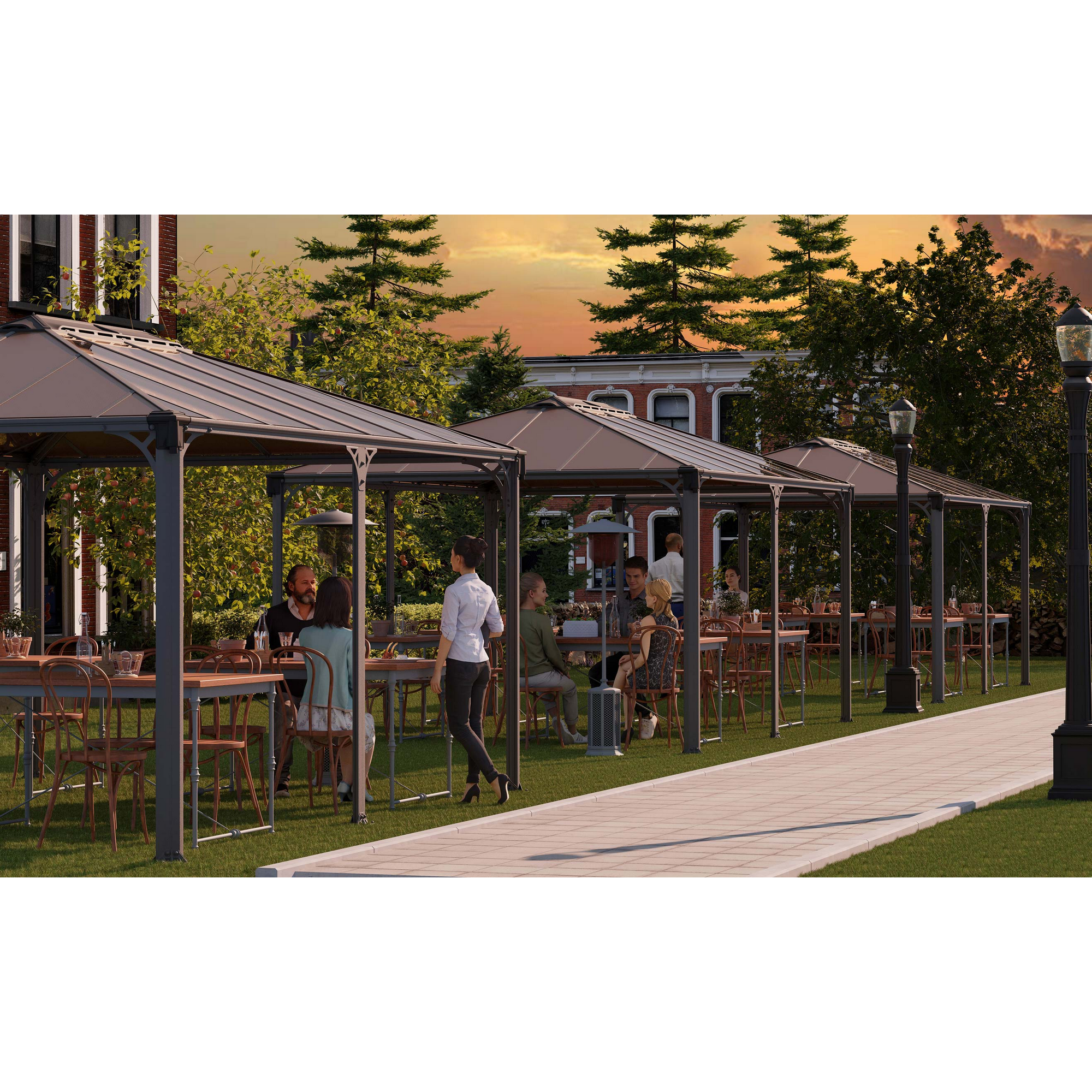 Pavillon 'Martinique' anthrazit 359 x 493 cm Polycarbonat grau