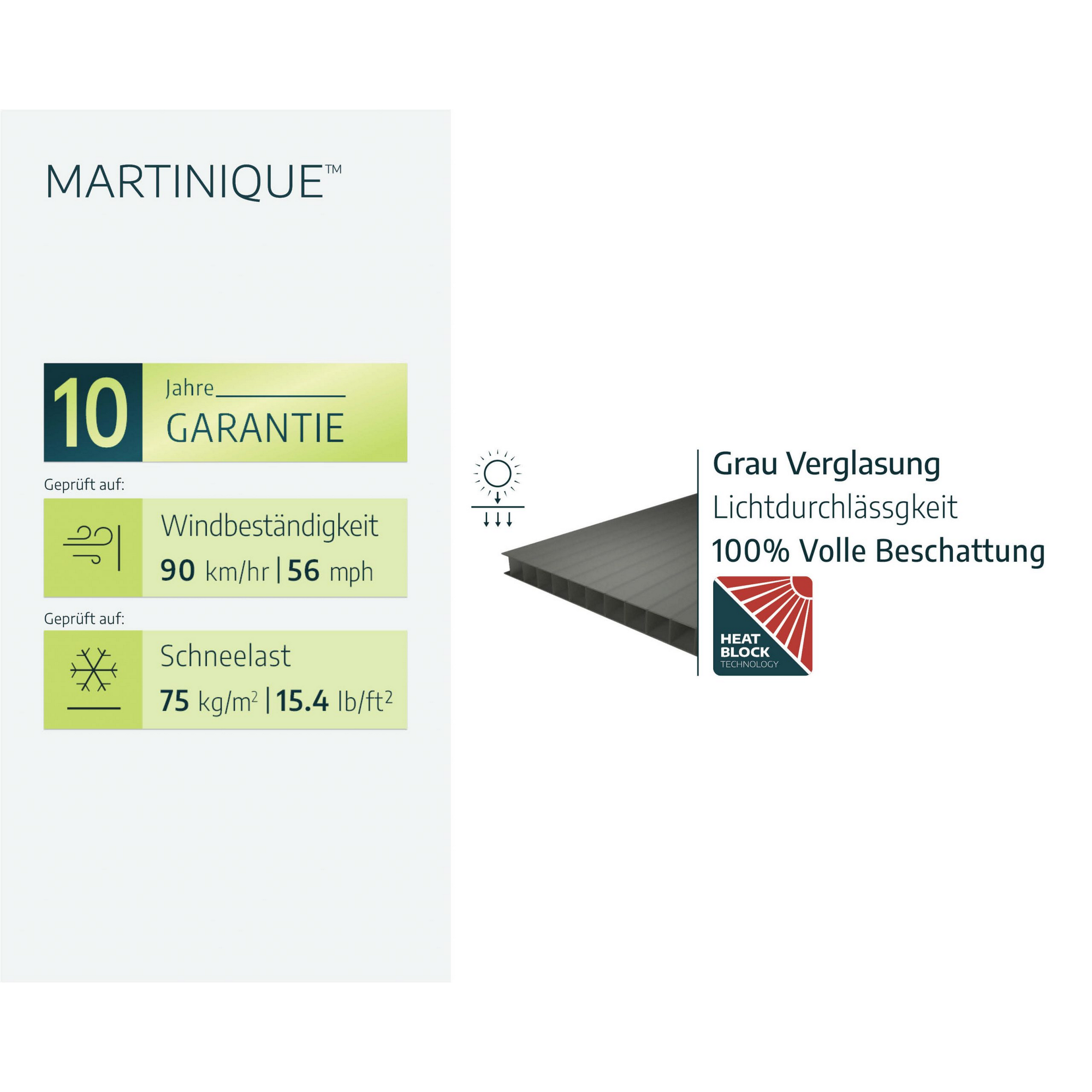 Pavillon 'Martinique' anthrazit 359 x 493 cm Polycarbonat grau