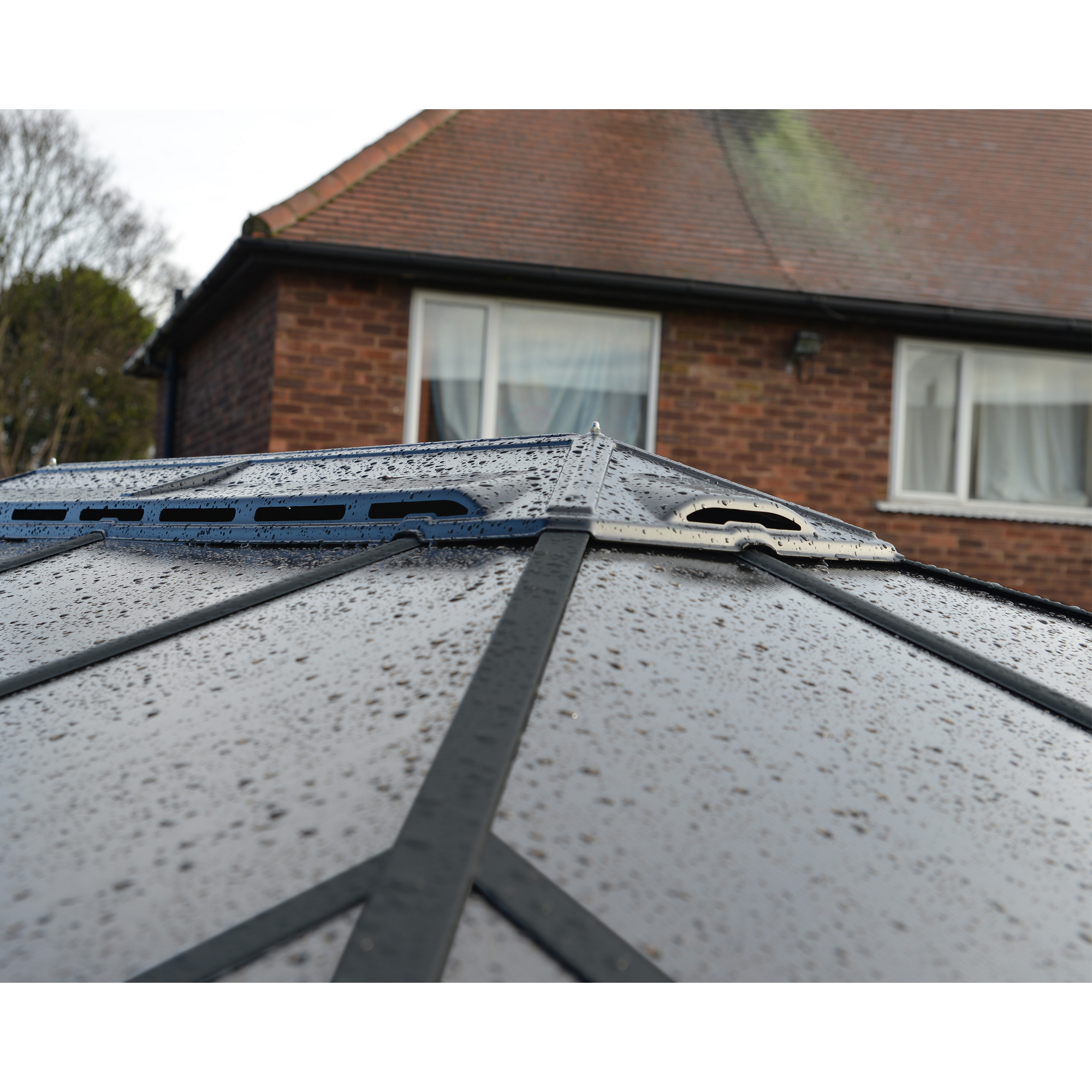 Pavillon 'Martinique' anthrazit 296 x 360 cm Polycarbonat grau