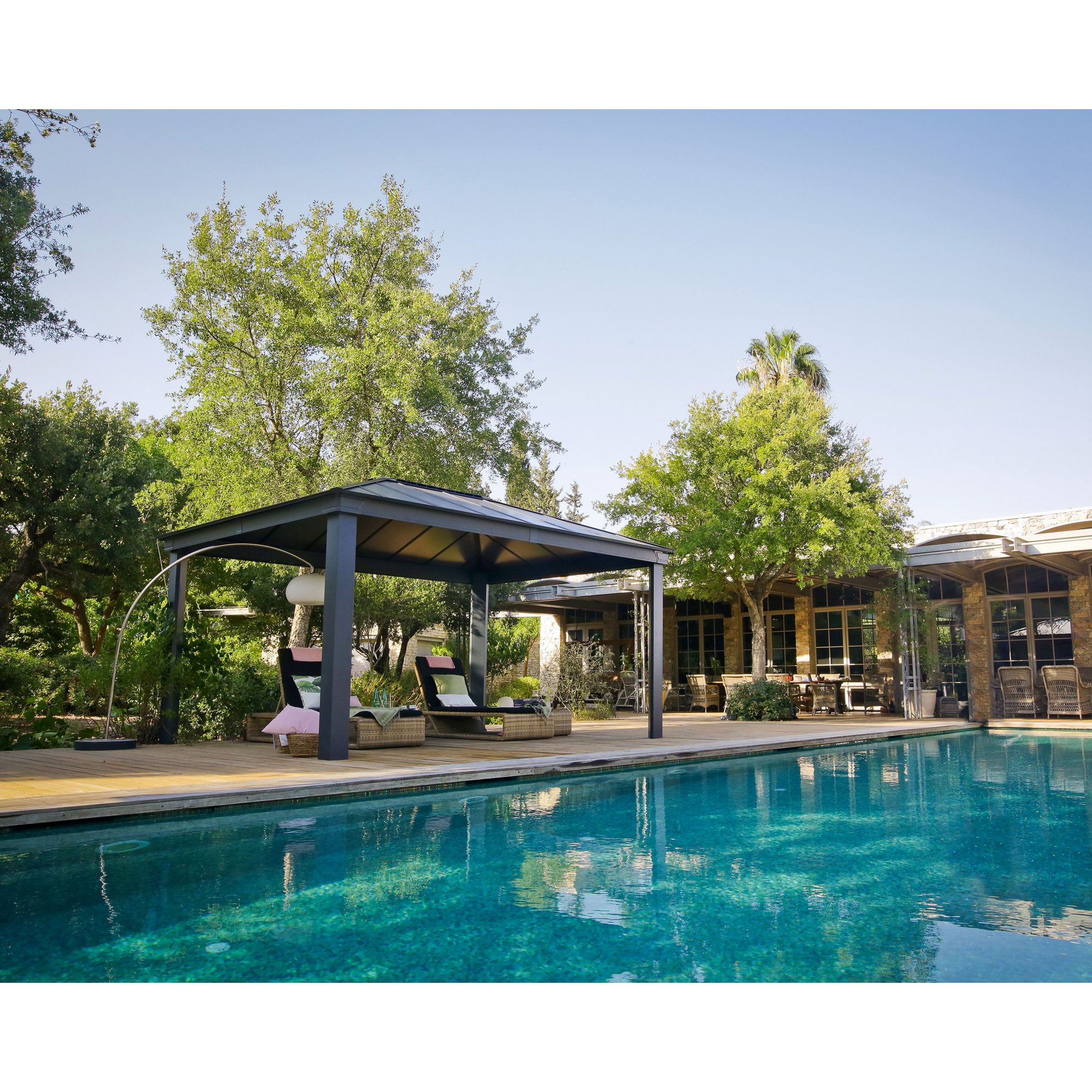 Pavillon 'Dallas' anthrazit 360 x 483 cm Polycarbonat grau