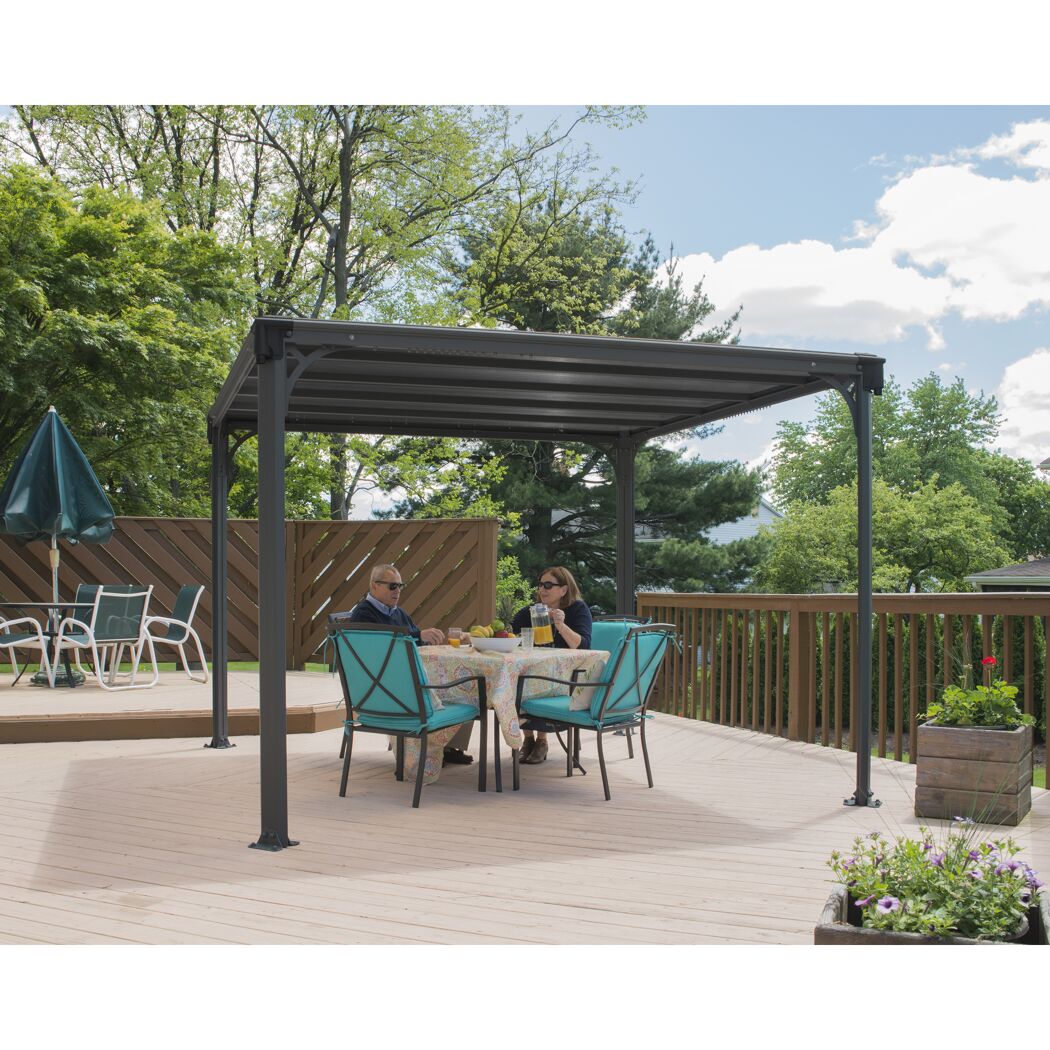 Pavillon 'Milano' anthrazit 309 x 309 cm Polycarbonat grau