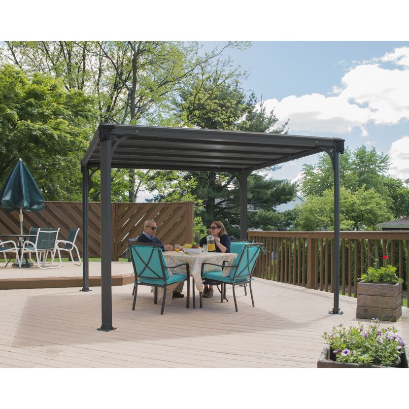 Pavillon 'Milano' anthrazit 309 x 309 cm Polycarbonat grau