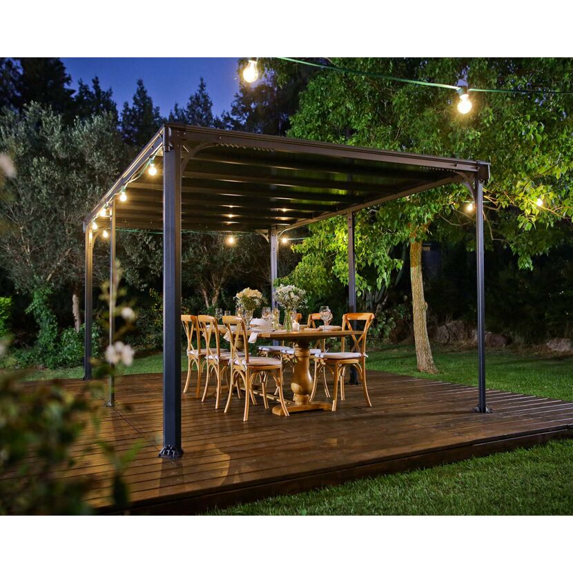 Pavillon 'Milano' anthrazit 309 x 426 cm Polycarbonat grau
