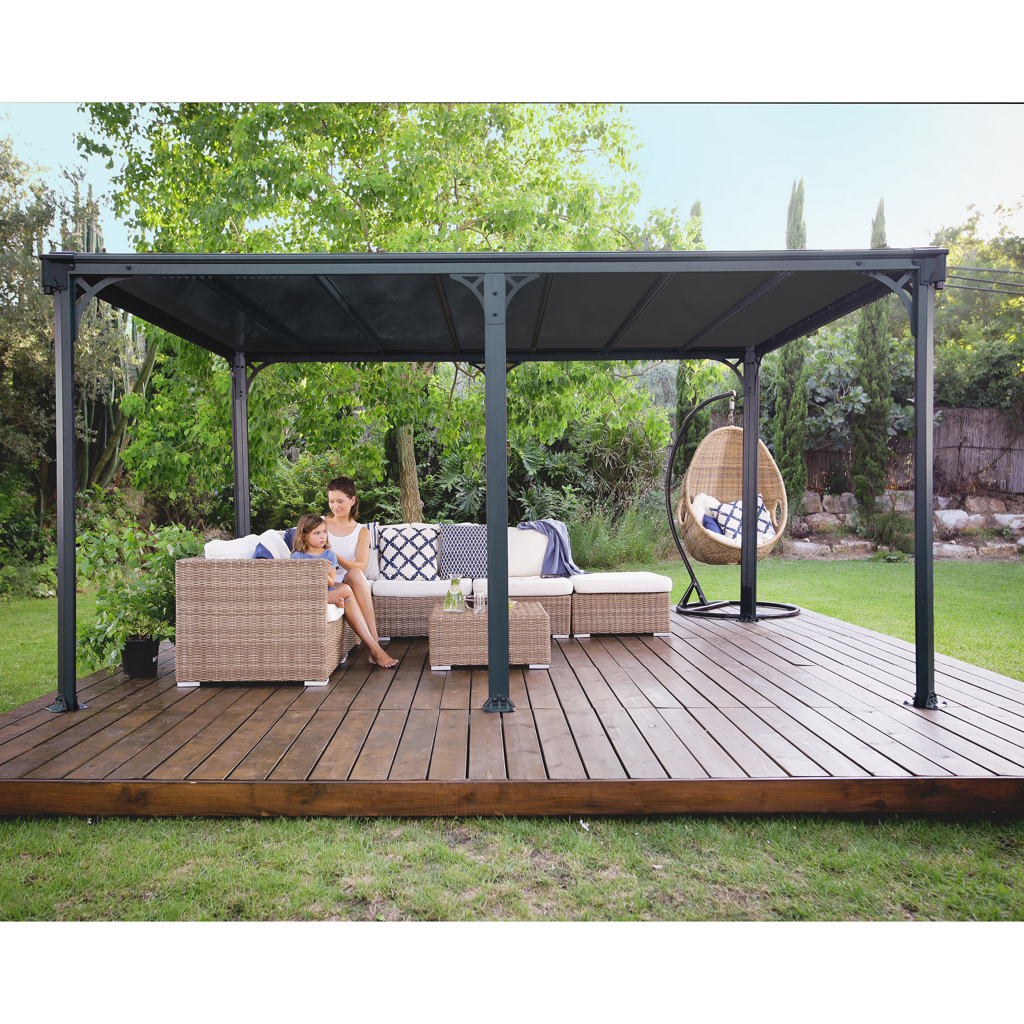 Pavillon 'Milano' anthrazit 309 x 426 cm Polycarbonat grau