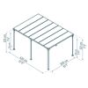 Pavillon 'Milano' anthrazit 309 x 426 cm Polycarbonat grau