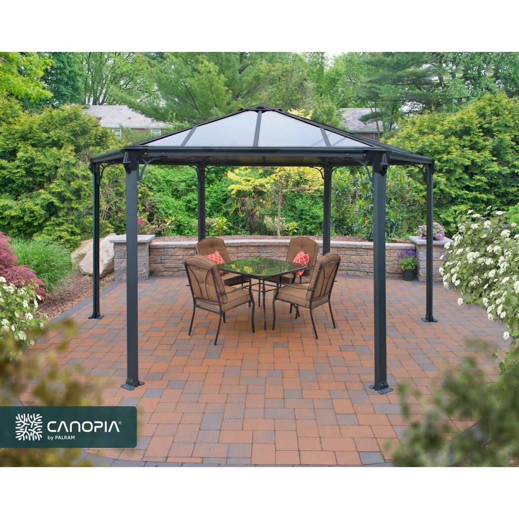 Pavillon 'Monaco' anthrazit 390 x 450 cm Polycarbonat grau