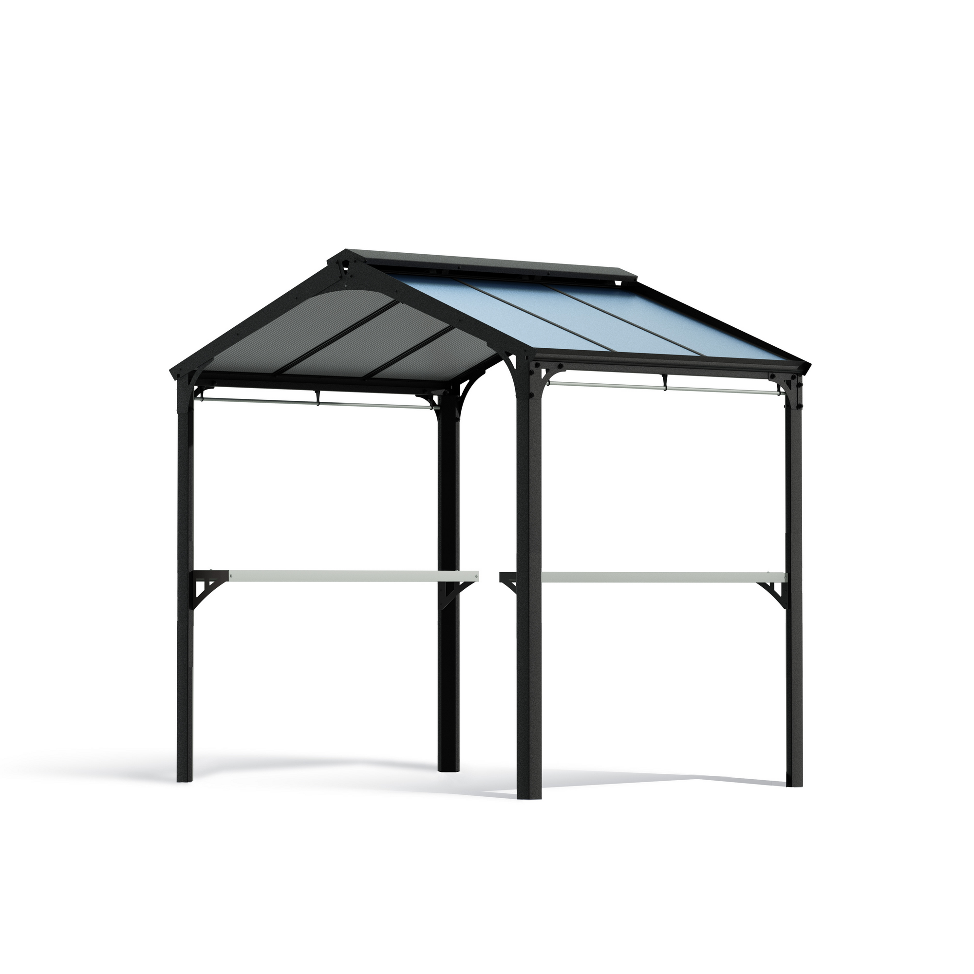 Grillpavillon 'Austin' schwarz 240 x 181 cm Polycarbonat grau