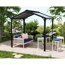 Grillpavillon 'Austin' schwarz 240 x 181 cm Polycarbonat grau
