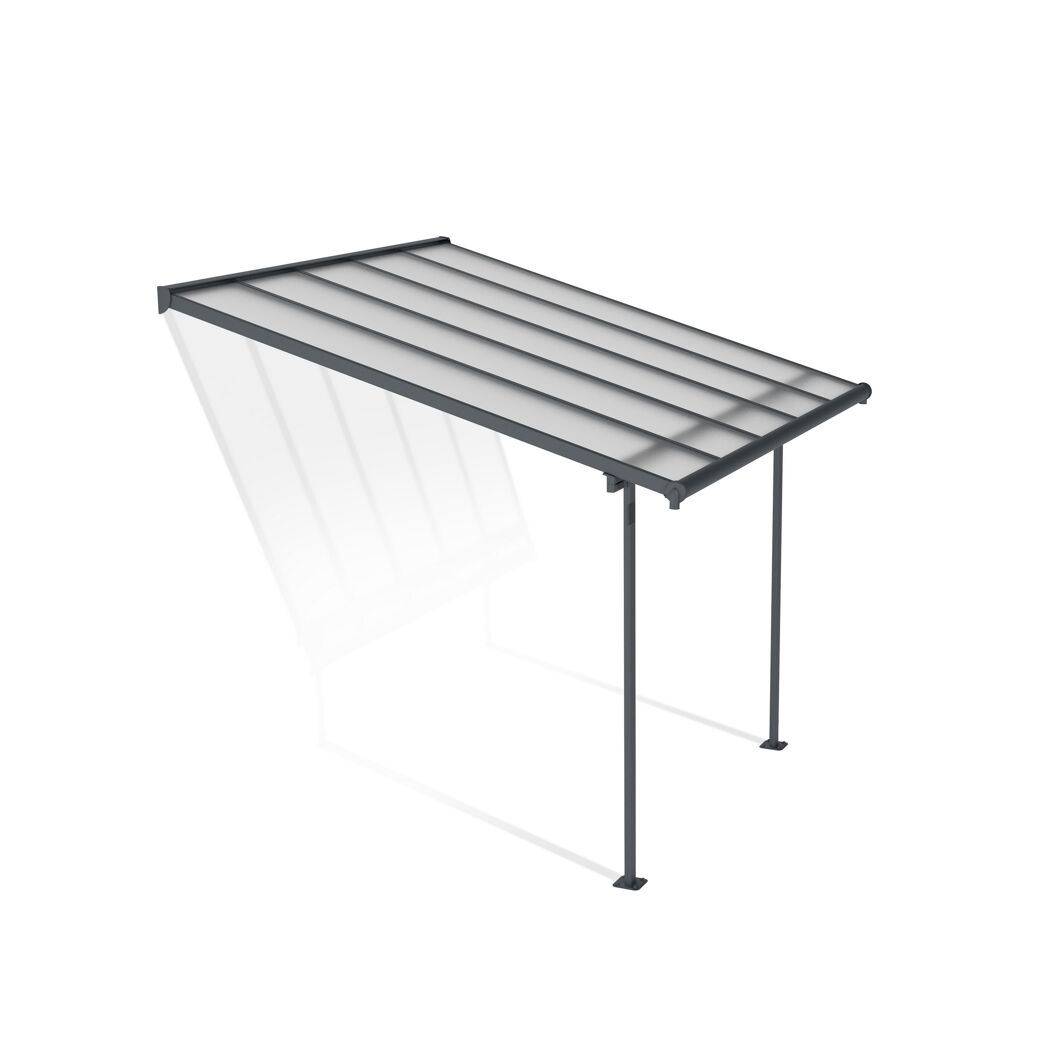 Terrassenüberdachung 'Sierra' anthrazit 295 x 314 cm Polycarbonat transparent