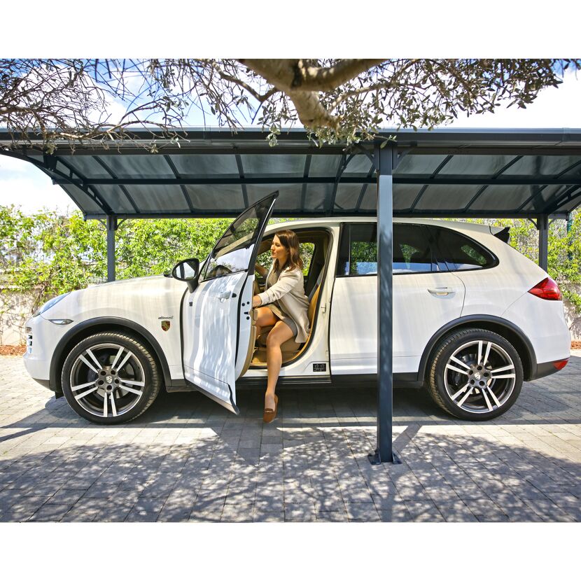 Doppelcarport 'Arcadia' anthrazit 359 x 863 cm Polycarbonat grau