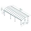 Doppelcarport 'Arcadia' anthrazit 359 x 863 cm Polycarbonat grau
