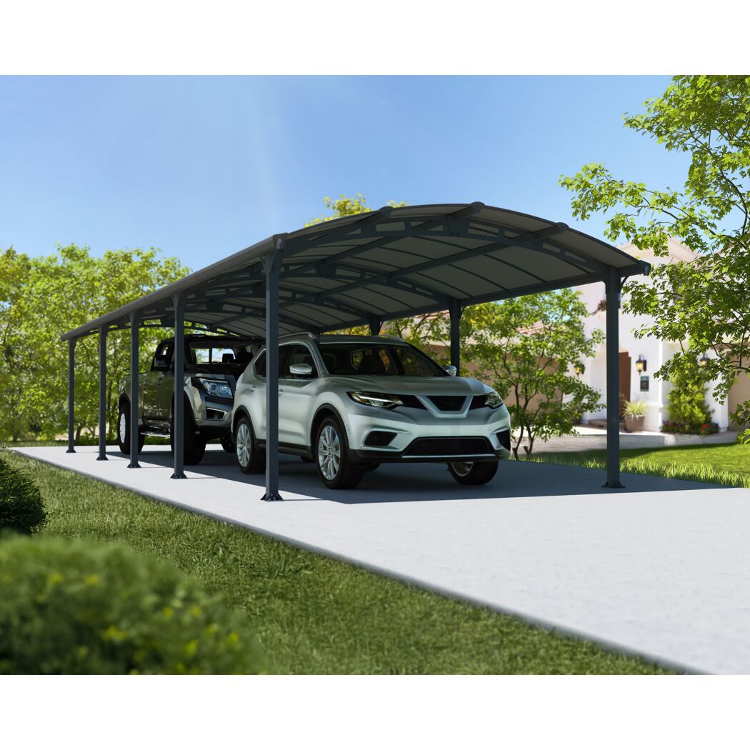 Doppelcarport 'Arcadia' anthrazit 359 x 1077 cm Polycarbonat grau