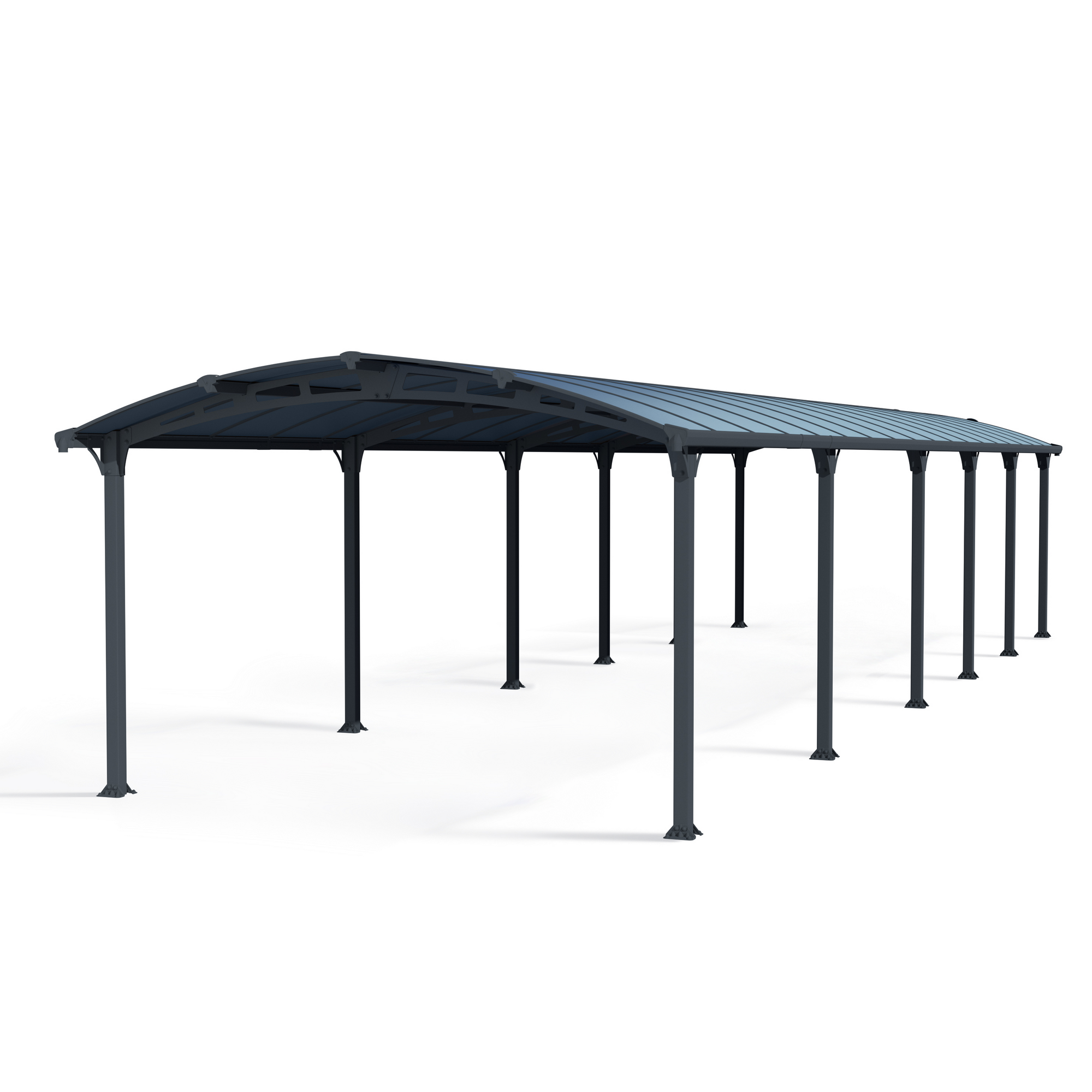 Doppelcarport 'Arcadia' anthrazit 359 x 1290 cm Polycarbonat grau
