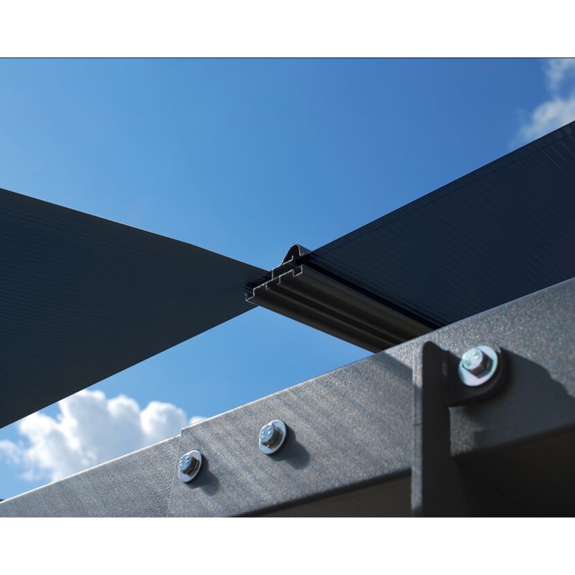 Doppelcarport 'Arcadia' anthrazit 359 x 1290 cm Polycarbonat grau