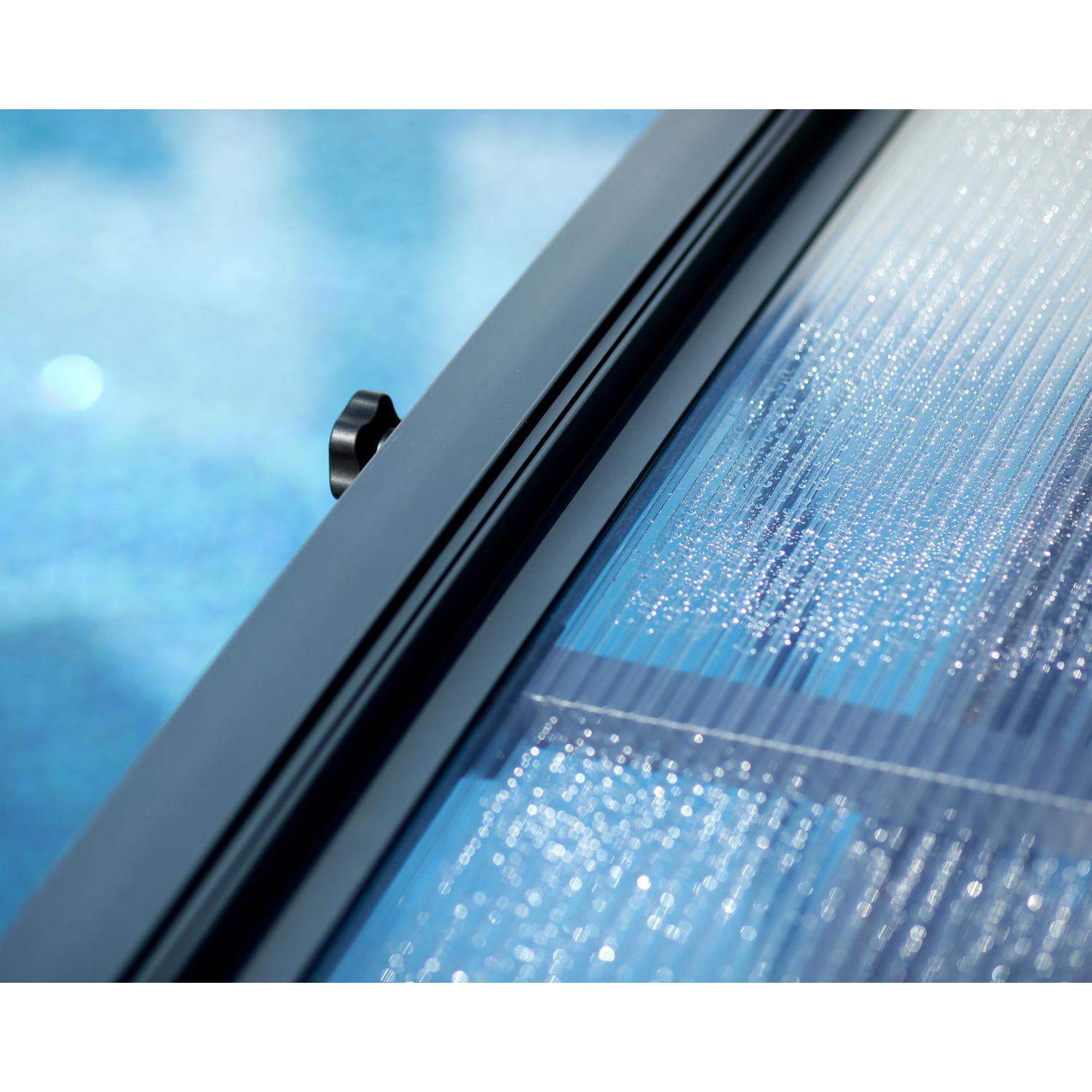 Poolüberdachung 'Majorca' anthrazit 470 x 874 cm Polycarbonat klar