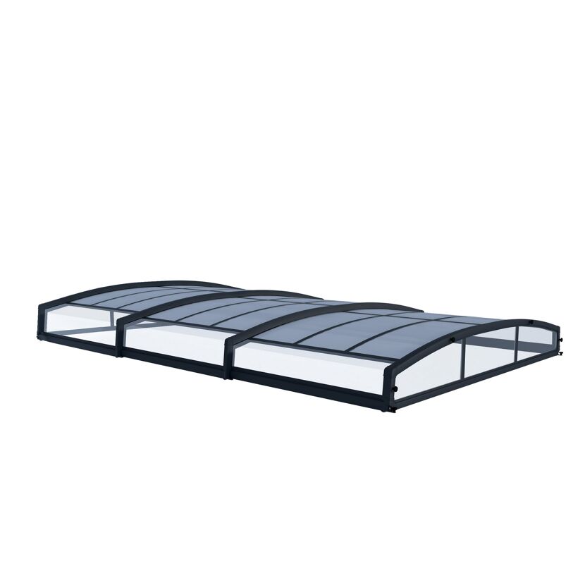 Poolüberdachung 'Majorca' anthrazit 457,5 x 669,2cm Polycarbonat klar