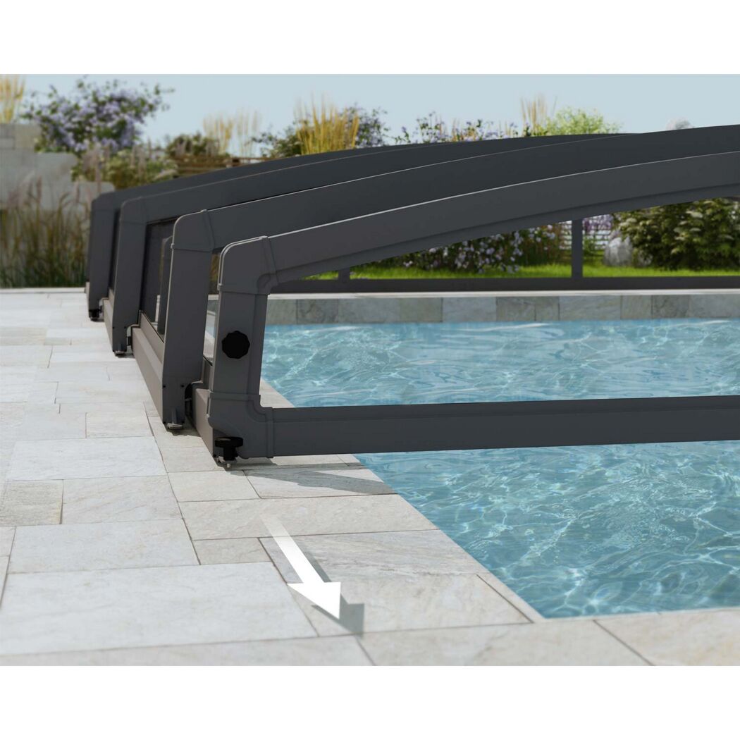 Poolüberdachung 'Majorca' anthrazit 457,5 x 669,2cm Polycarbonat klar