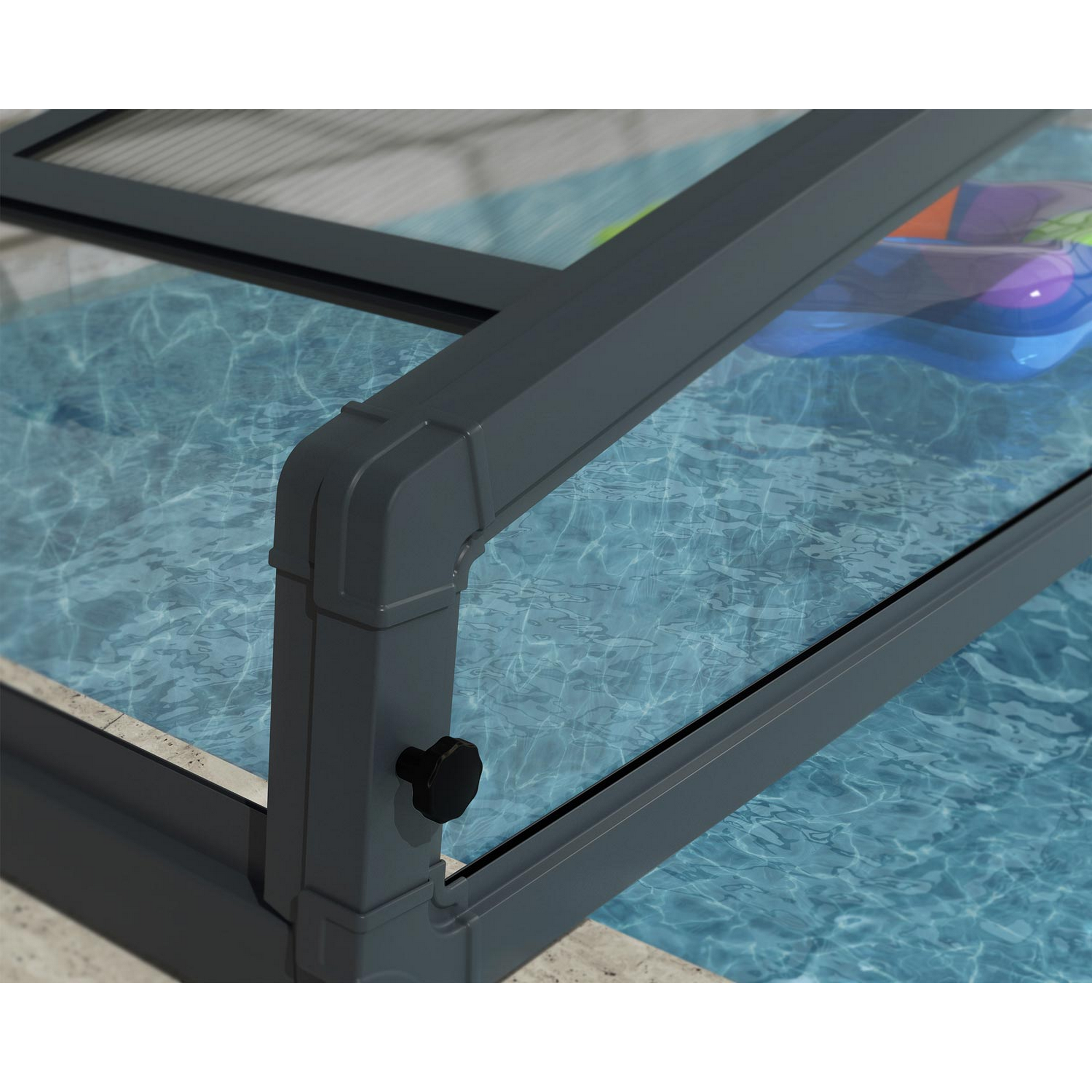 Poolüberdachung 'Majorca' anthrazit 457,5 x 669,2cm Polycarbonat klar