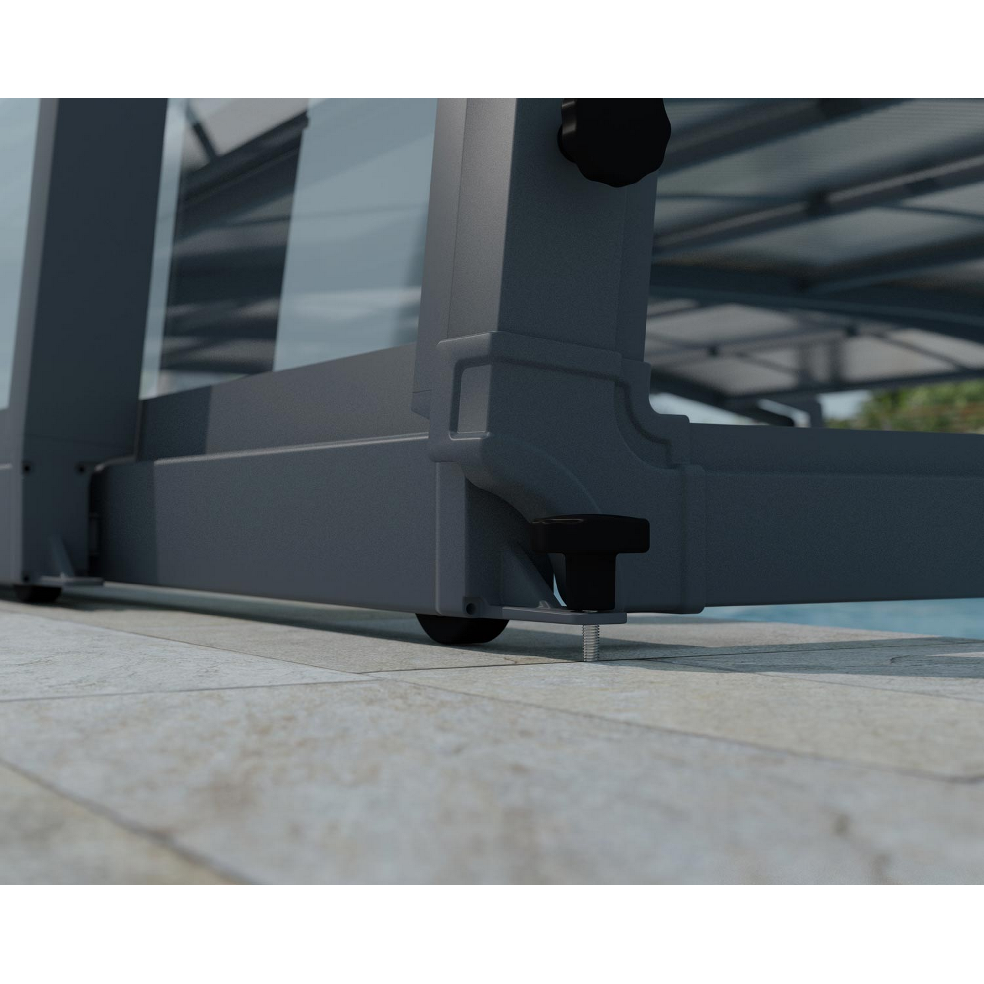 Poolüberdachung 'Majorca' anthrazit 457,5 x 669,2cm Polycarbonat klar