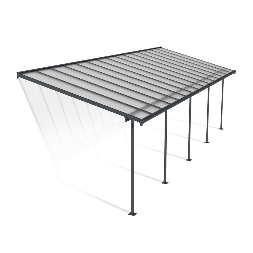 Terrassenüberdachung 'Sierra' anthrazit 295 x 924 cm Polycarbonat transparent