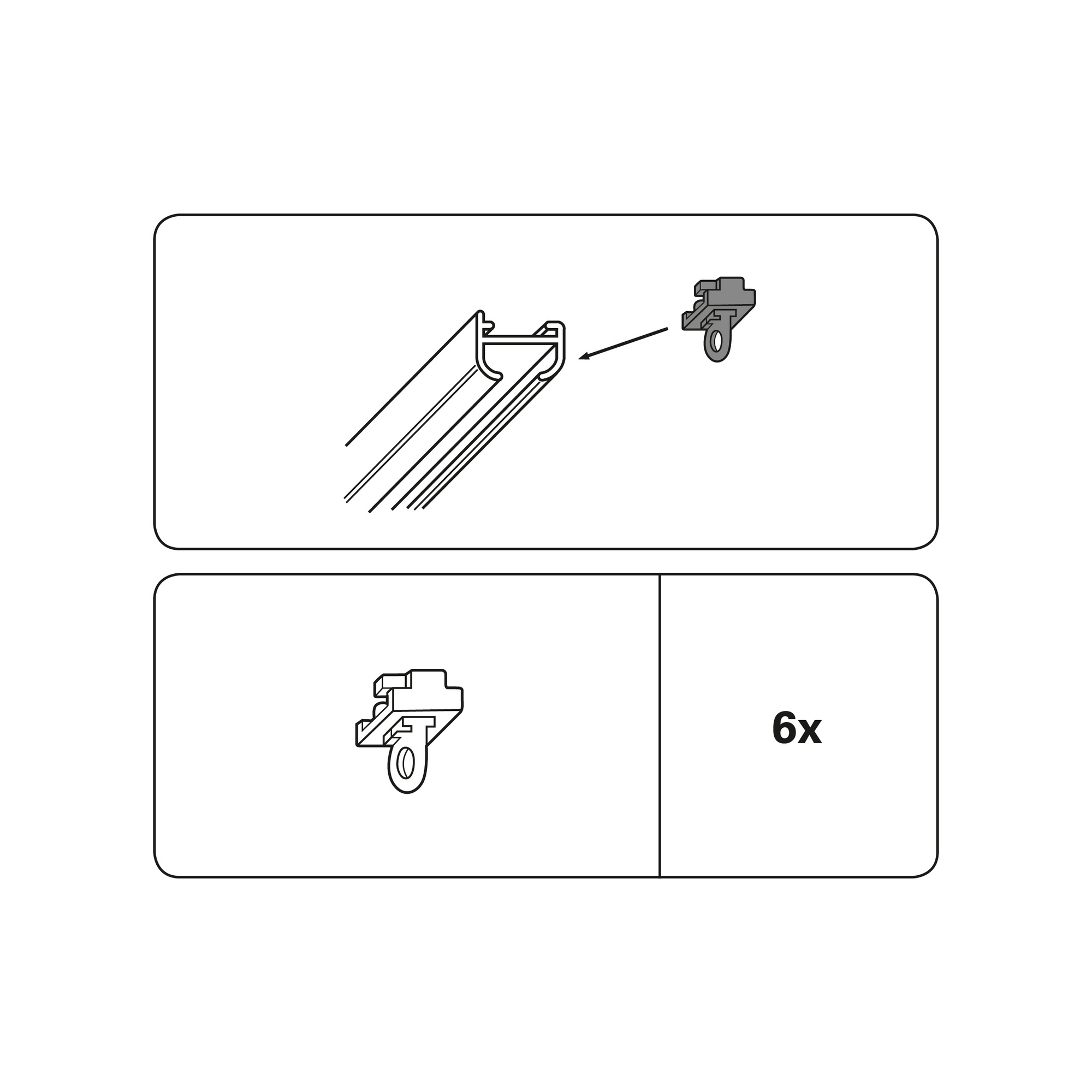 Feststeller für Alu-Vorhangschiene schwarz