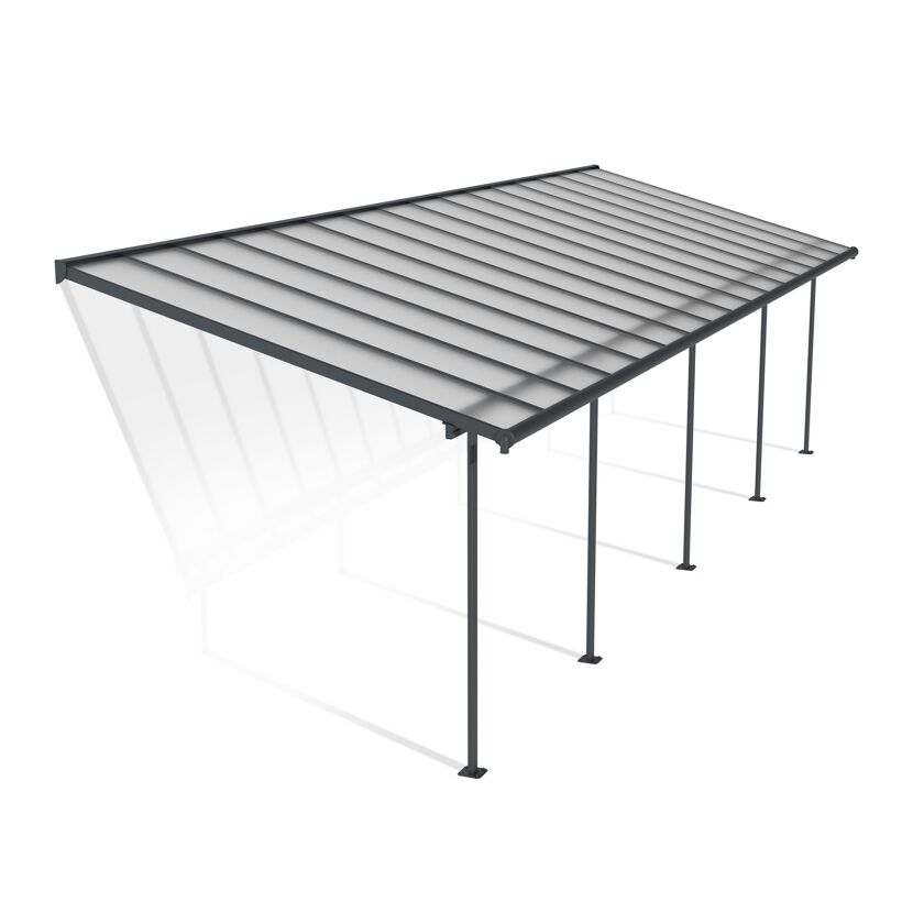 Terrassenüberdachung 'Sierra' anthrazit 295 x 971 cm Polycarbonat transparent