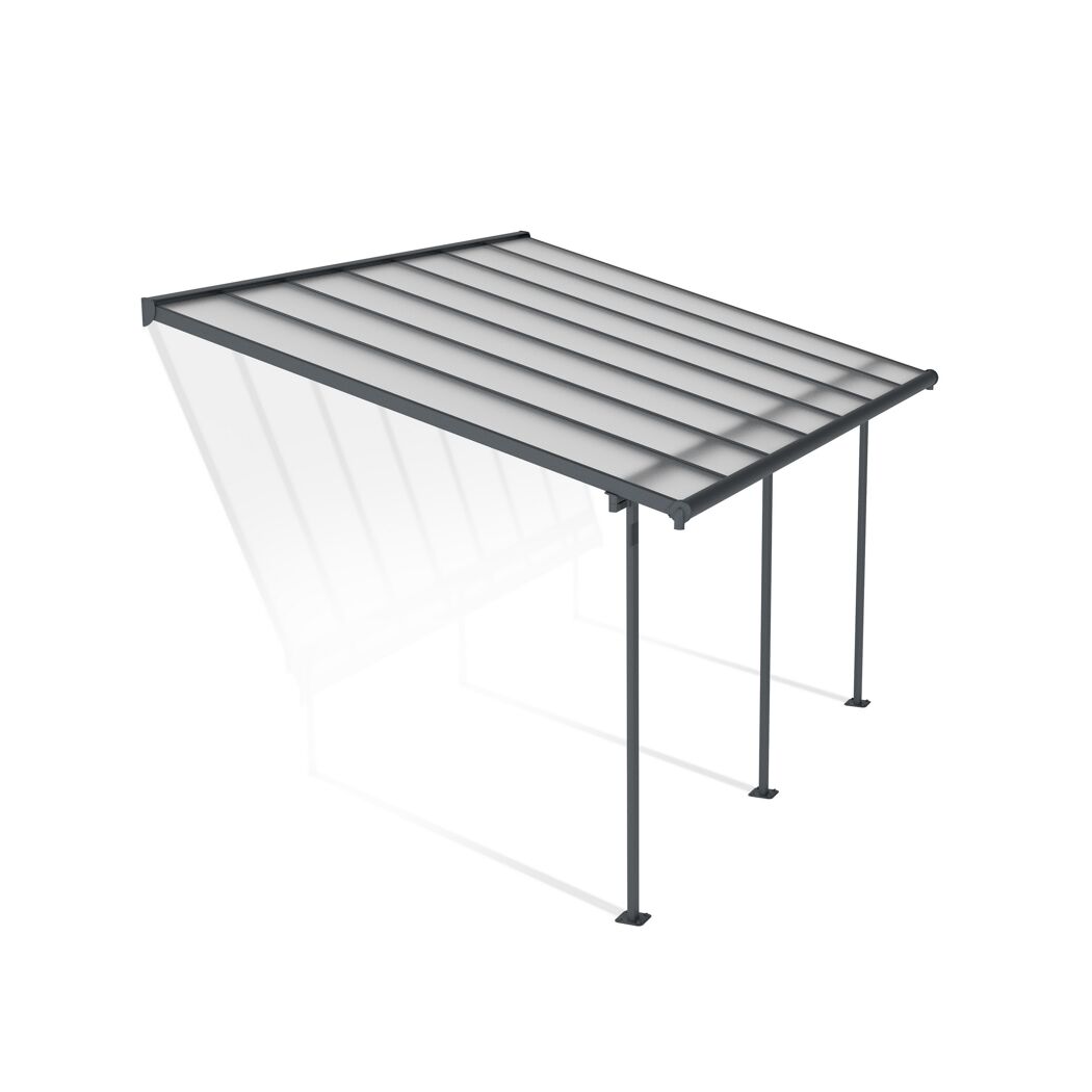 Terrassenüberdachung 'Sierra' anthrazit 295 x 434 cm Polycarbonat transparent