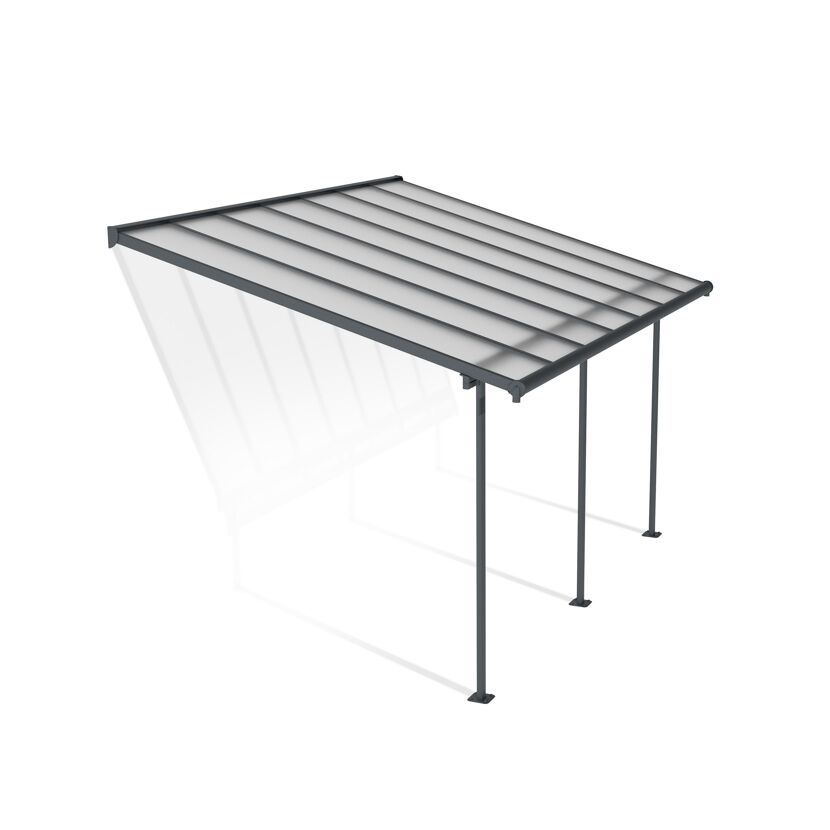 Terrassenüberdachung 'Sierra' anthrazit 295 x 434 cm Polycarbonat transparent