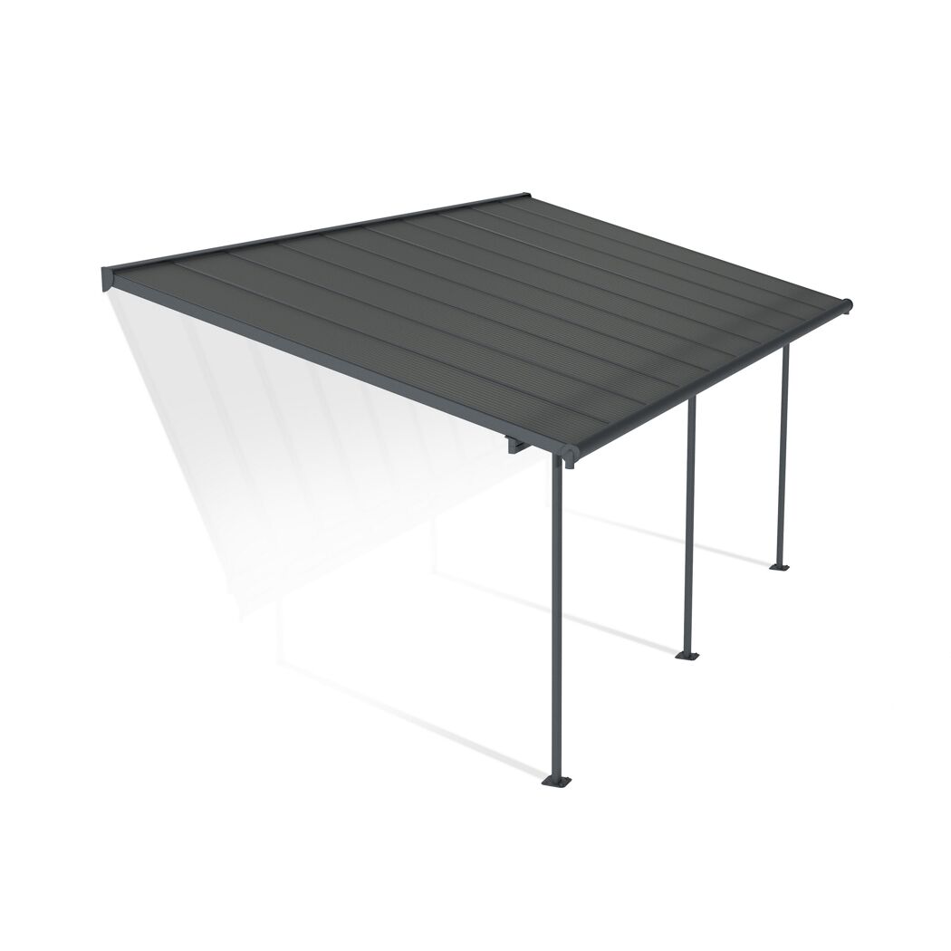 Terrassenüberdachung 'Capri' anthrazit 295 x 619 cm Polycarbonat grau