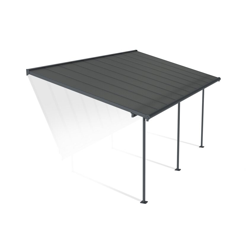 Terrassenüberdachung 'Capri' anthrazit 295 x 619 cm Polycarbonat grau