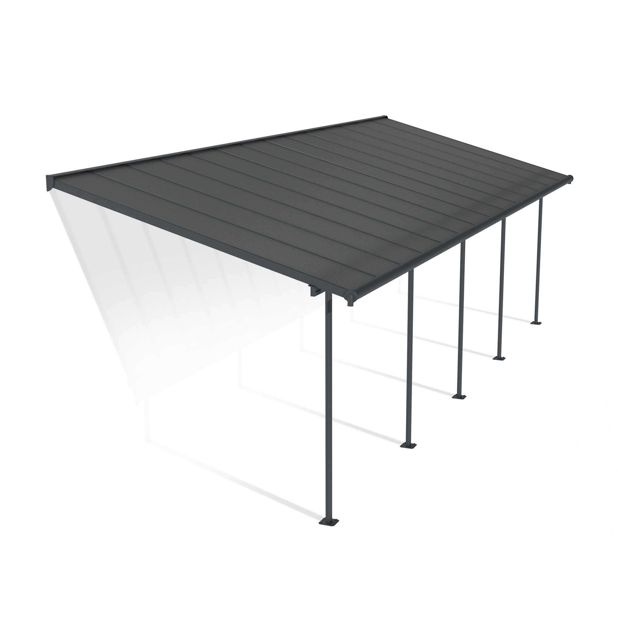 Terrassenüberdachung 'Capri' anthrazit 295 x 860 cm Polycarbonat grau