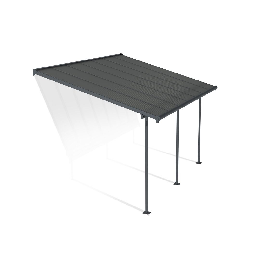 Terrassenüberdachung 'Capri' anthrazit 295 x 434 cm Polycarbonat grau