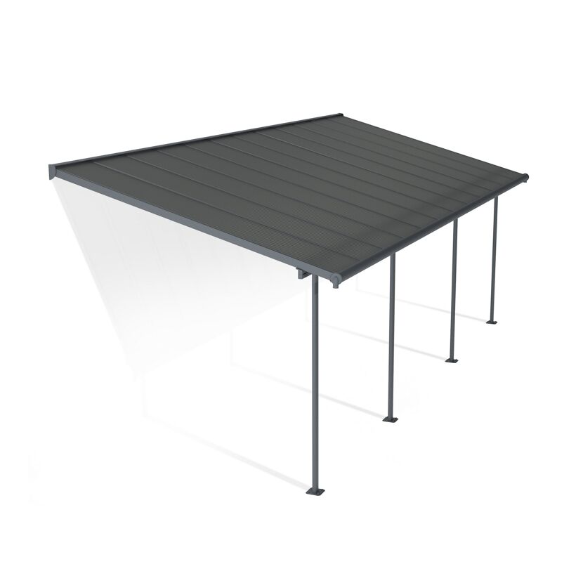 Terrassenüberdachung 'Capri' anthrazit 295 x 739 cm Polycarbonat grau