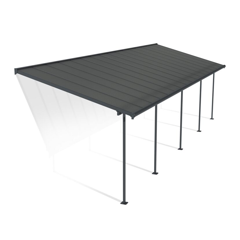 Terrassenüberdachung 'Capri' anthrazit 295 x 971 cm Polycarbonat grau