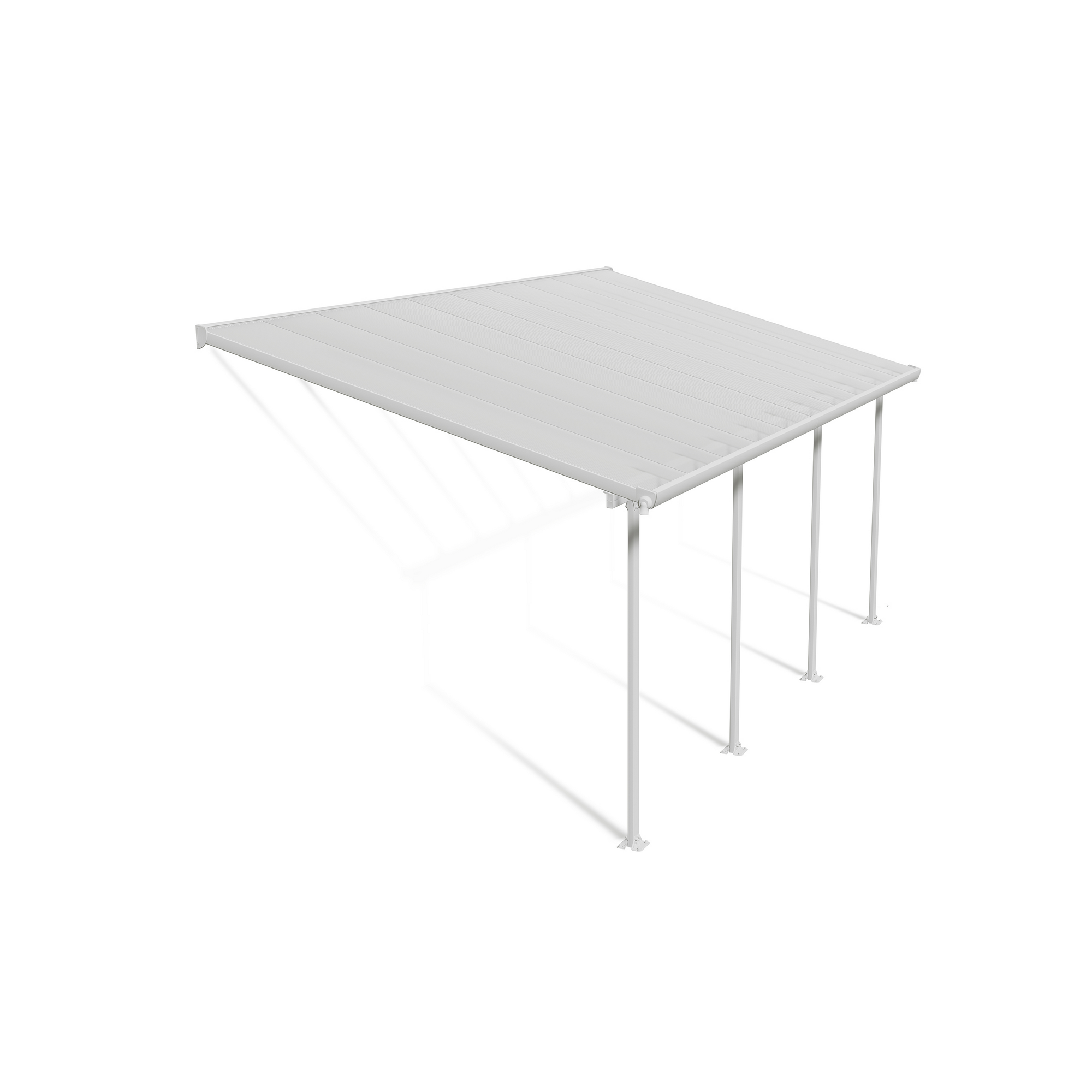 Terrassenüberdachung 'Feria' weiß 294 x 610 cm Polycarbonat transparent