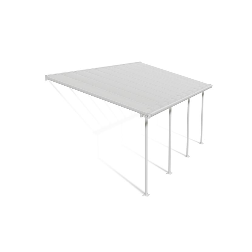 Terrassenüberdachung 'Feria' weiß 294 x 610 cm Polycarbonat transparent