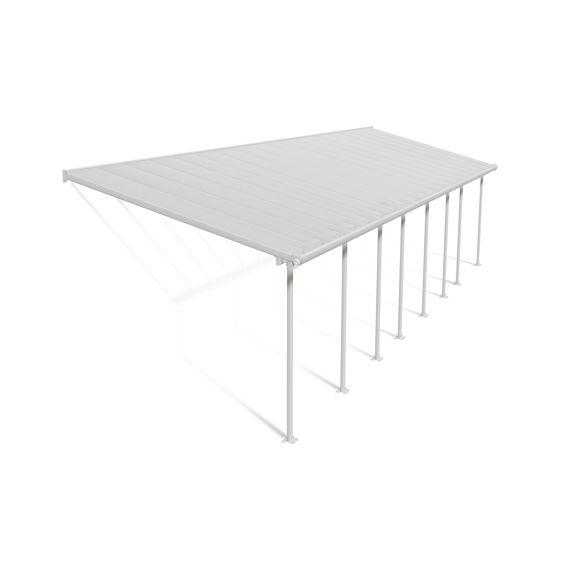 Terrassenüberdachung 'Feria' weiß 294 x 1156 cm Polycarbonat transparent
