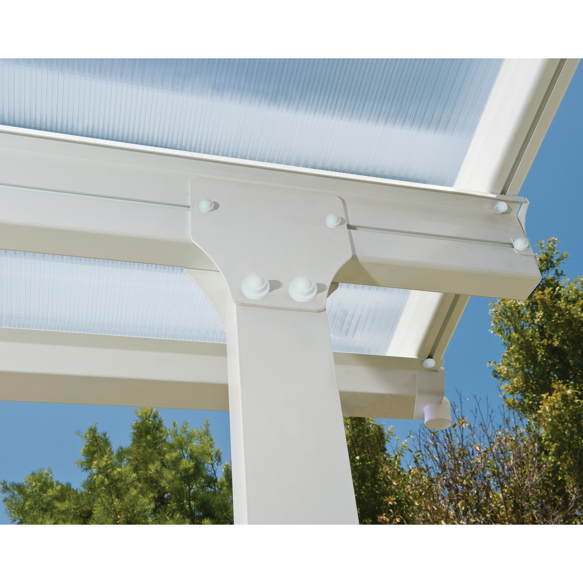 Terrassenüberdachung 'Feria' weiß 294 x 1156 cm Polycarbonat transparent