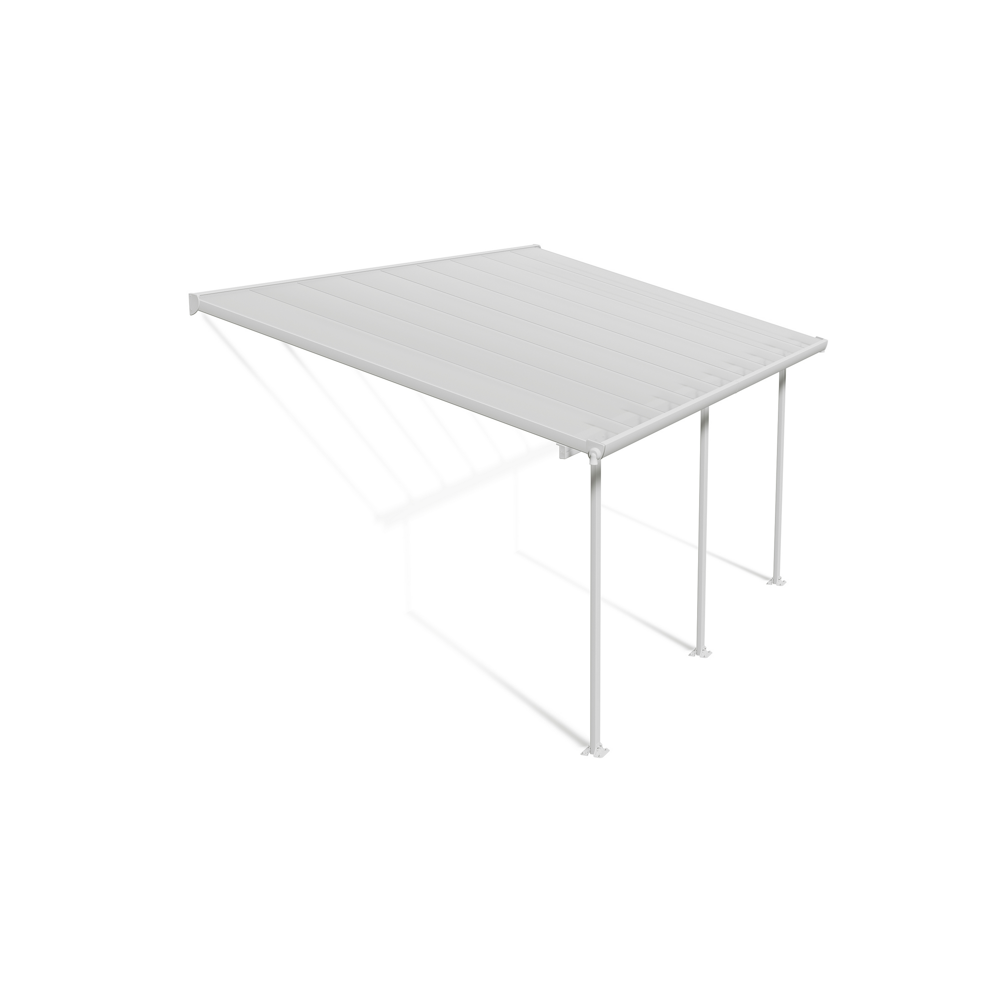 Terrassenüberdachung 'Feria' weiß 294 x 546 cm Polycarbonat transparent