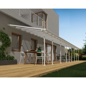 Terrassenüberdachung 'Feria' weiß 294 x 1340 cm Polycarbonat transparent