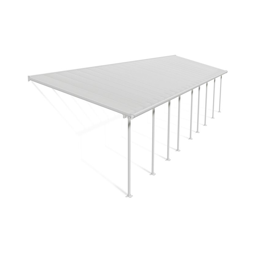 Terrassenüberdachung 'Feria' weiß 294 x 1340 cm Polycarbonat transparent