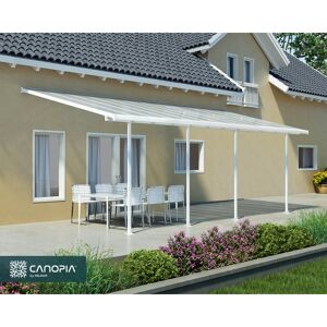 Terrassenüberdachung 'Feria' weiß 294 x 730 cm Polycarbonat transparent