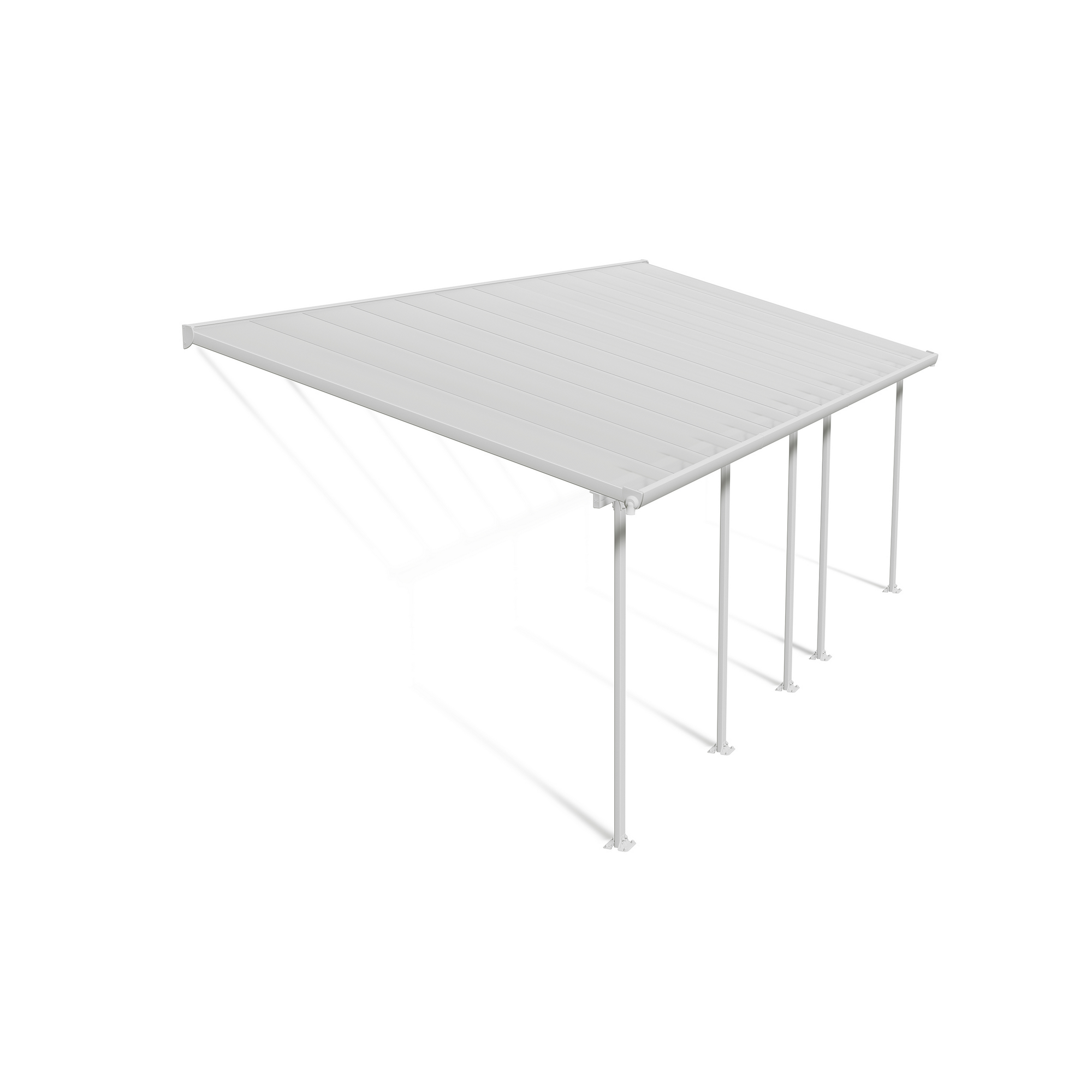 Terrassenüberdachung 'Feria' weiß 294 x 730 cm Polycarbonat transparent