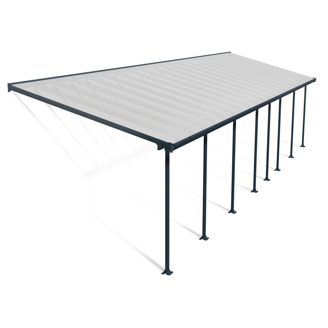 Terrassenüberdachung' Feria' anthrazit 294 x 1220 cm Polycarbonat transparent
