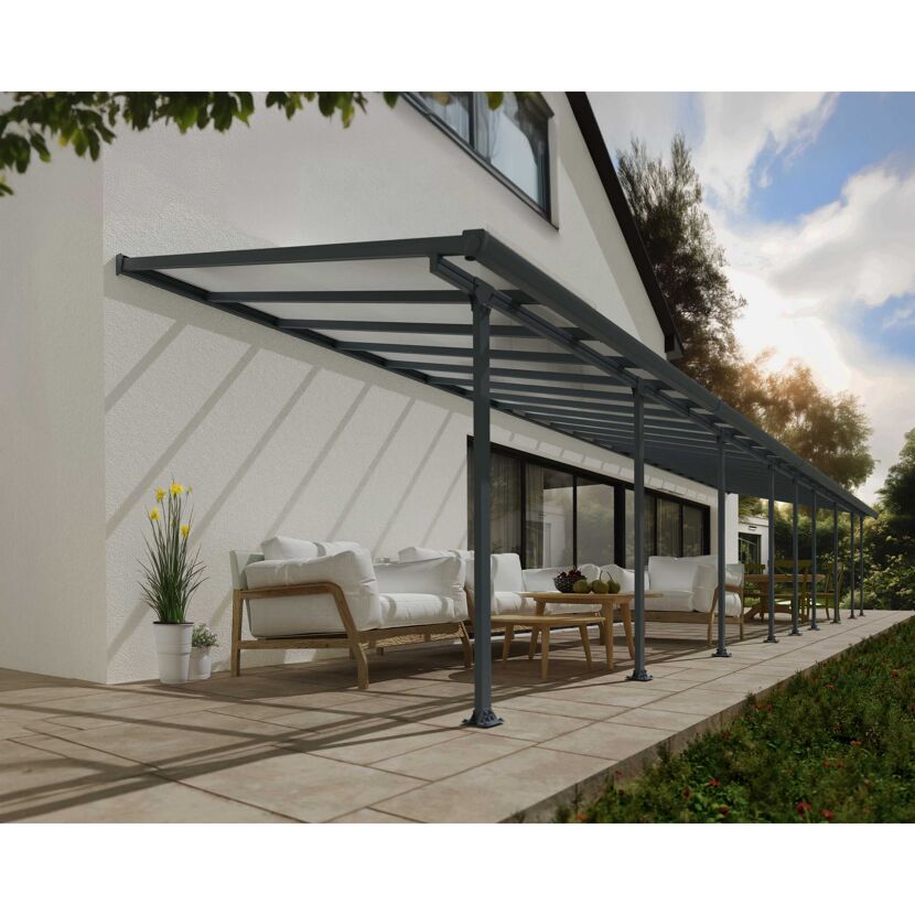 Terrassenüberdachung' Feria' anthrazit 294 x 1340 cm Polycarbonat transparent