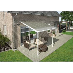 Terrassenüberdachung 'Feria' weiß 294 x 307 cm Polycarbonat transparent