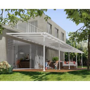 Terrassenüberdachung 'Feria' weiß 294 x 1092 cm Polycarbonat transparent