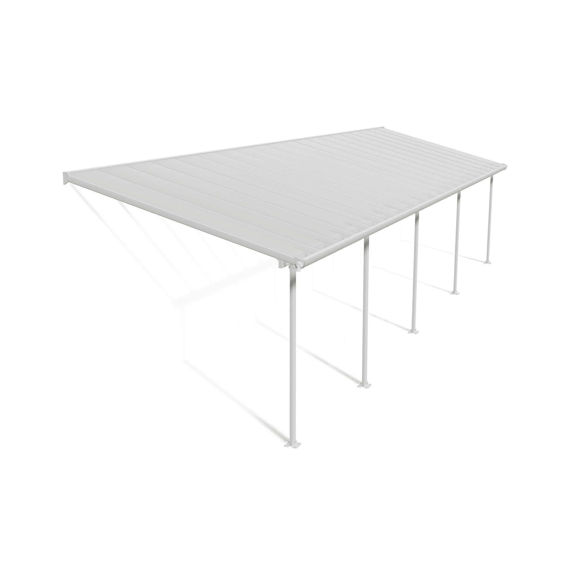 Terrassenüberdachung 'Feria' weiß 294 x 1092 cm Polycarbonat transparent
