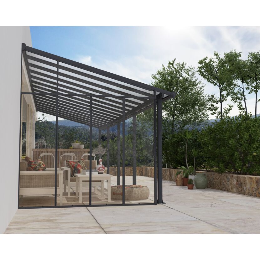 Seitenwand für Terrassenüberdachung anthrazit 257 cm Acryl klar
