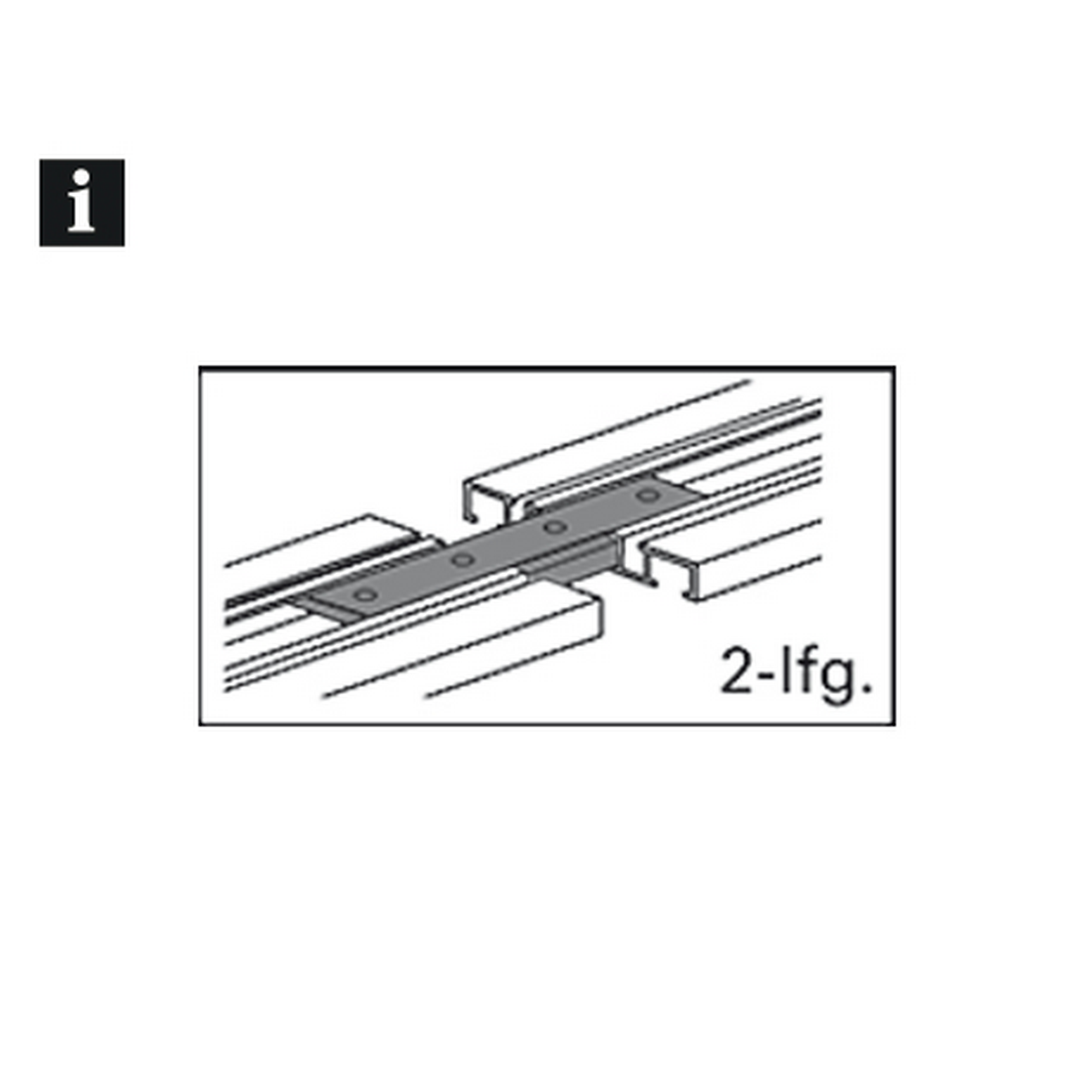 Schienenverbinder für Vorhangschiene 2-läufig weiß